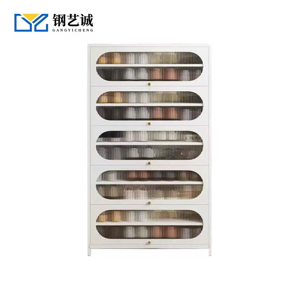 Arc Door 5-Door 10-Tier Steel Shoe Cabinet